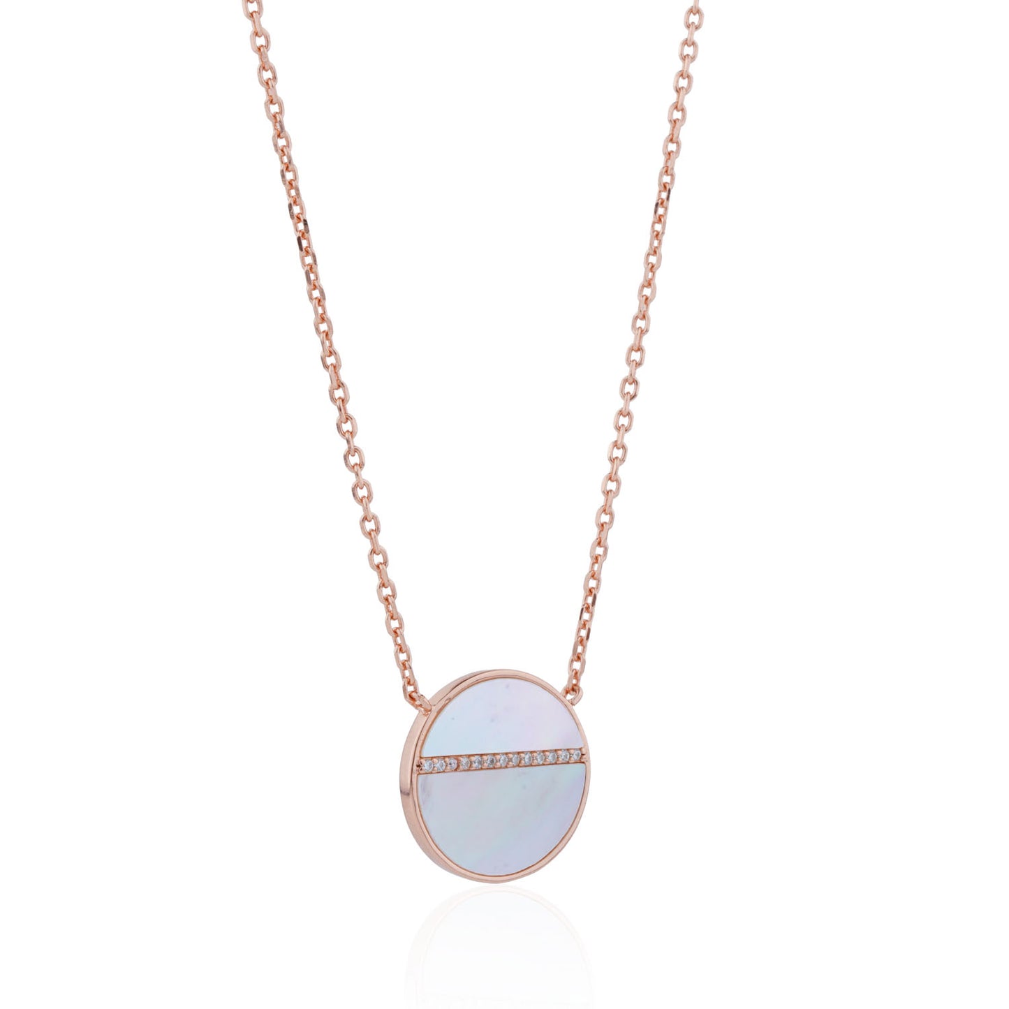 Siora Blush Disc Pendant Necklace | 925 Sterling Silver Rose Gold