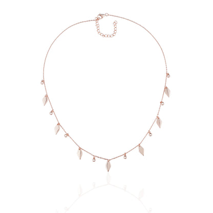 Siora Diamond Charm Tassel Necklace | 925 Sterling Silver Rose Gold