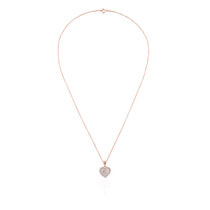 Siora Nested Heart Jewellery Set | 925 Sterling Silver Rose Gold | Necklace + Earrings