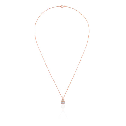 Siora Rosette CZ Jewellery Set | 925 Sterling Silver Rose Gold | Necklace + Earrings