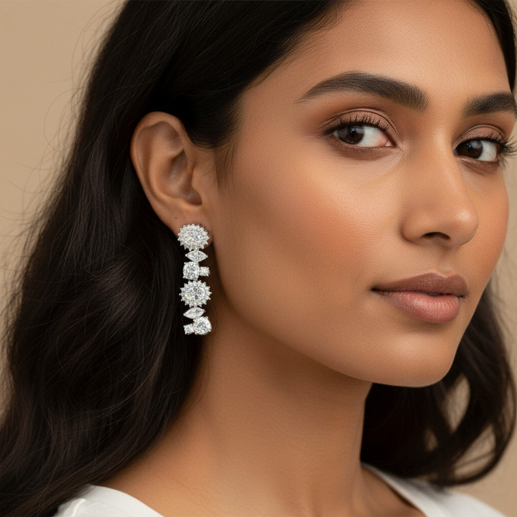 Celeste Cluster CZ Earrings