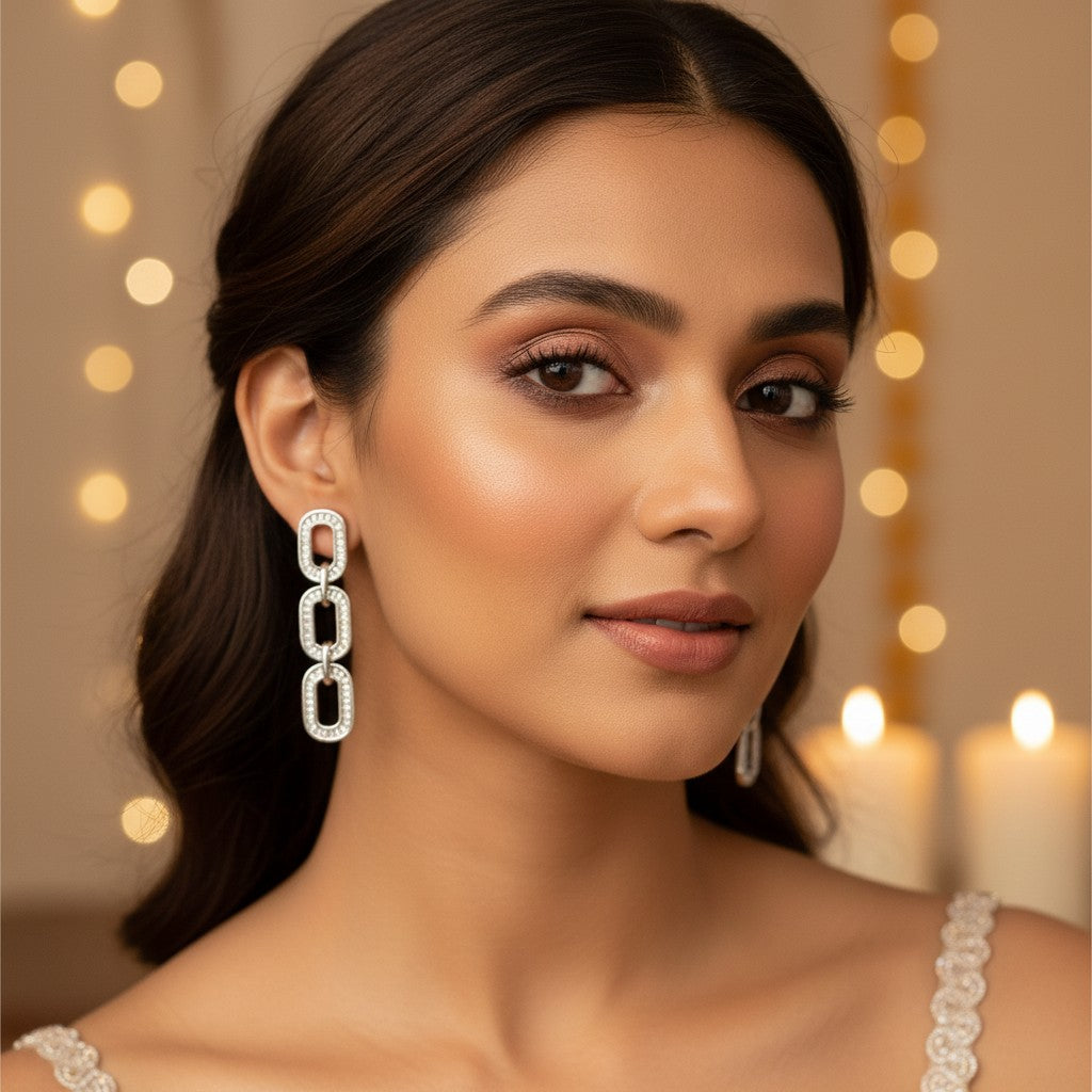 Link Luxe CZ Earrings