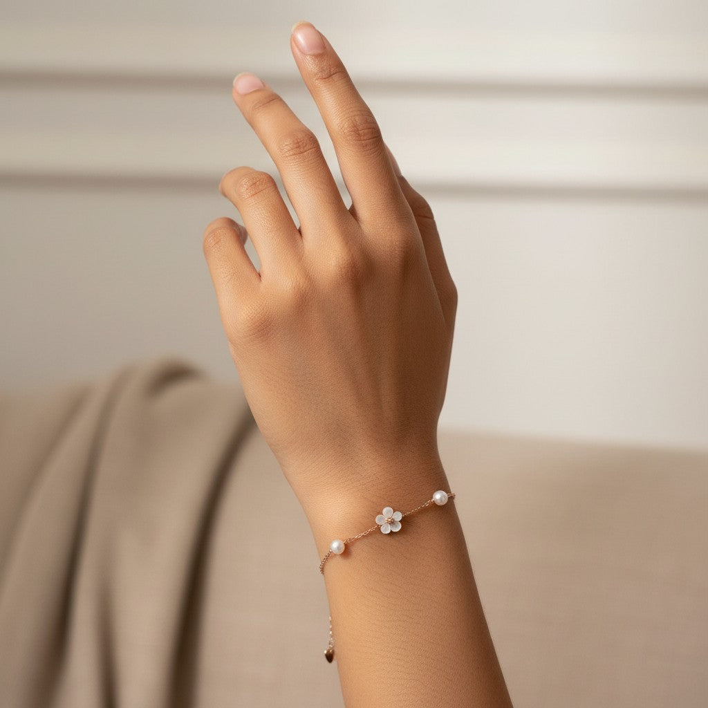 Floral Pearl Bracelet