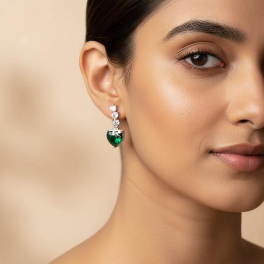 Emerald Heart Earrings