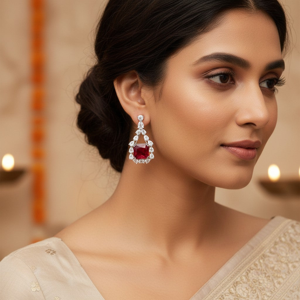 White CZ Earrings