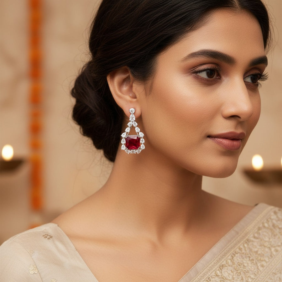 White CZ Earrings