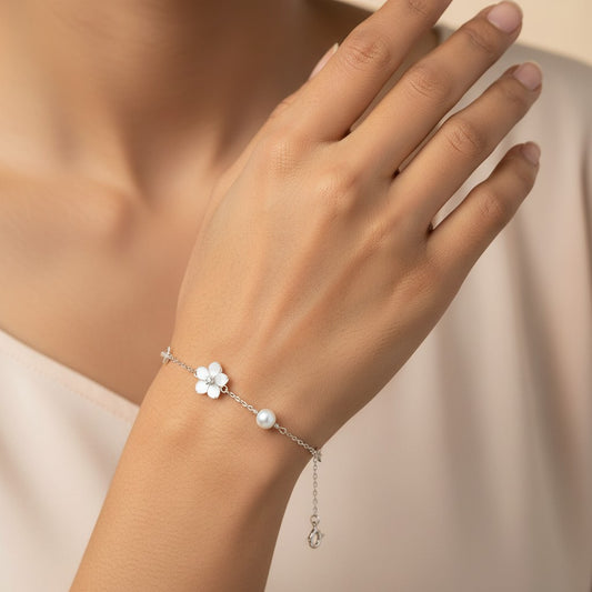 Floral Pearl Bracelet