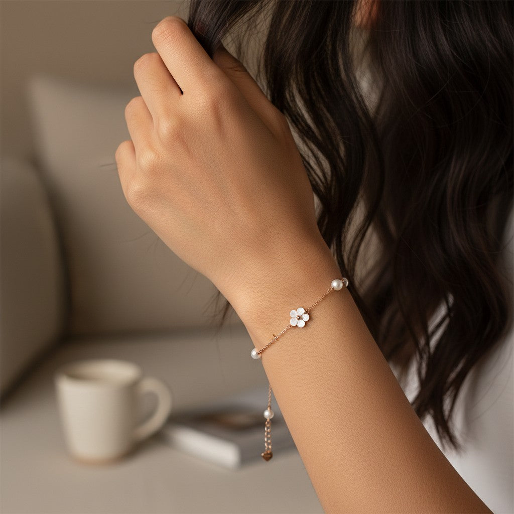 Floral Pearl Bracelet