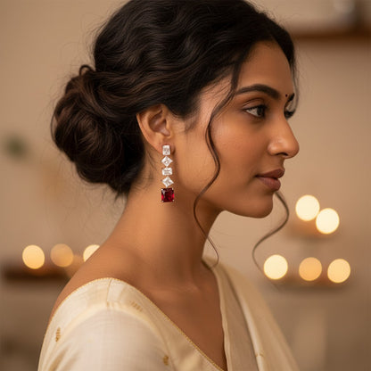 Rose CZ Earrings