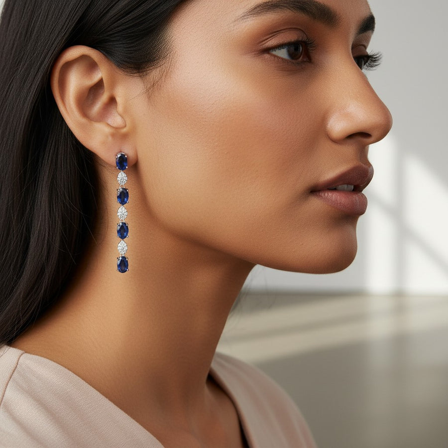 Azure Drop CZ Earrings