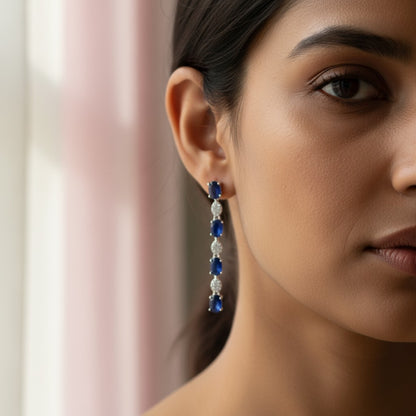 Azure Drop CZ Earrings