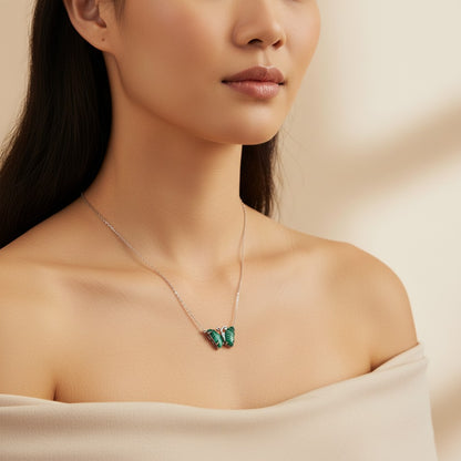Emerald Butterfly Necklace