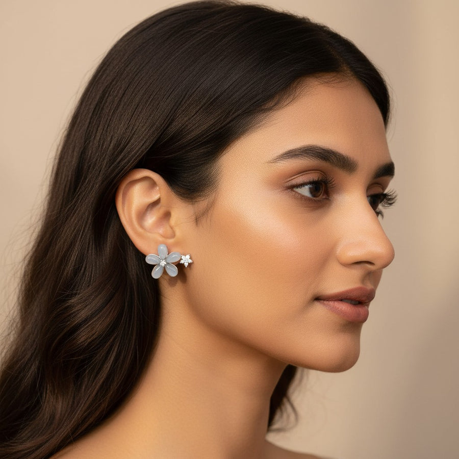 White Bloom Earrings