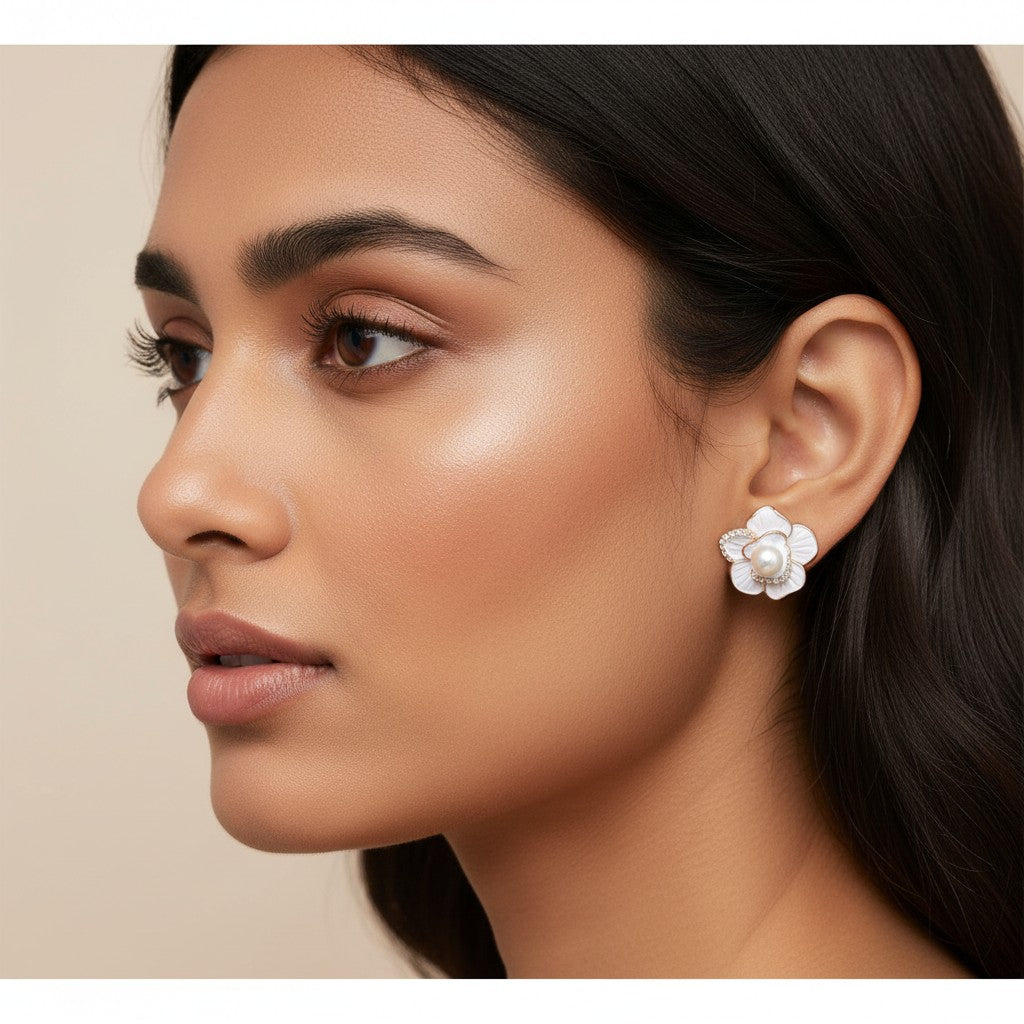 White Blossom Earrings