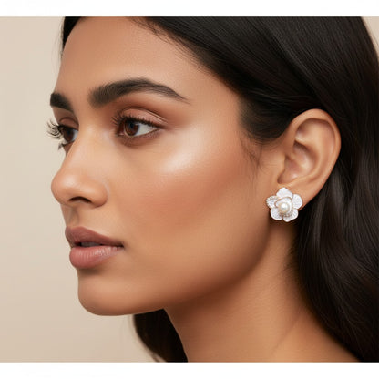 White Blossom Earrings