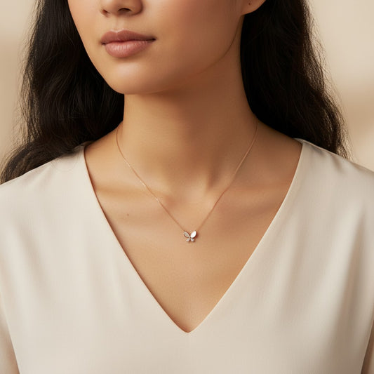 Ethereal Bloom Butterfly Necklace