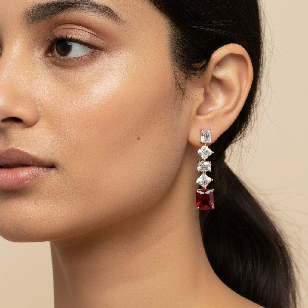 Rose CZ Earrings