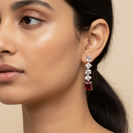 Rose CZ Earrings