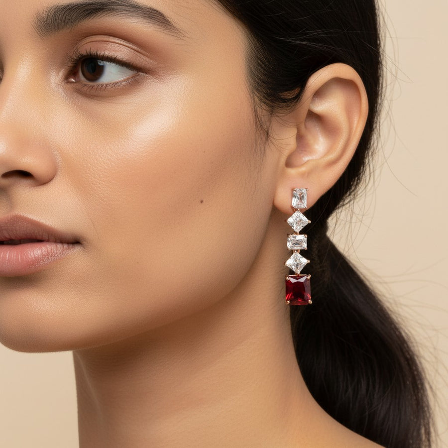 Rose CZ Earrings