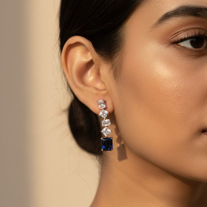 Blue CZ Earrings