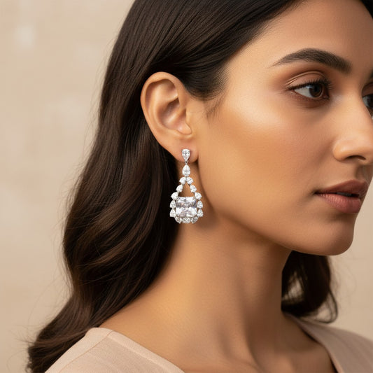 White CZ Earrings